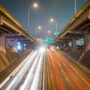 Nighttime view of traffic on the I-35 highway. A common accident hotspot, handled by personal injury attorneys in Austin, TX